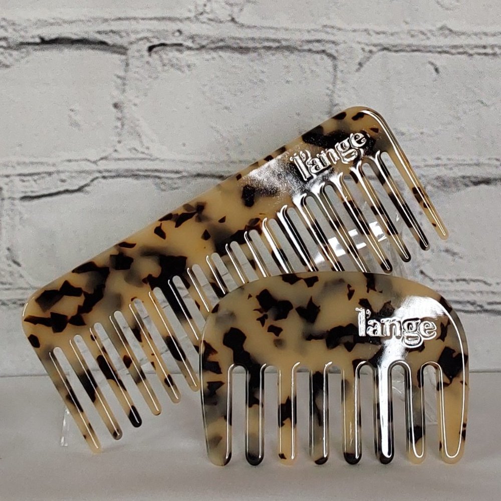 'L'ANGE' TORTOISESHELL ACETATE WIDE-TOOTH DETANGLING COMB'S 4-PIECE GIFT SET NEW